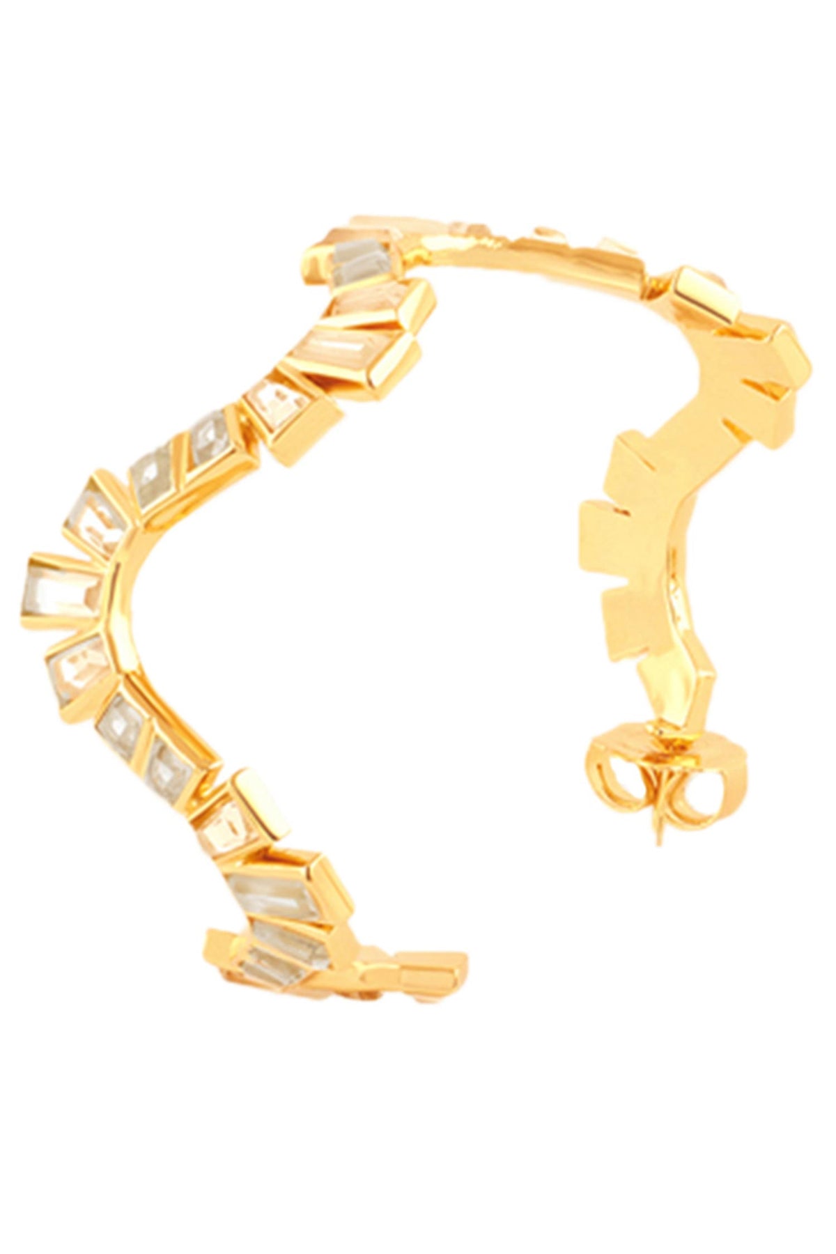 18Kt Gold Plated Divino Wavy Hoop Earrings 