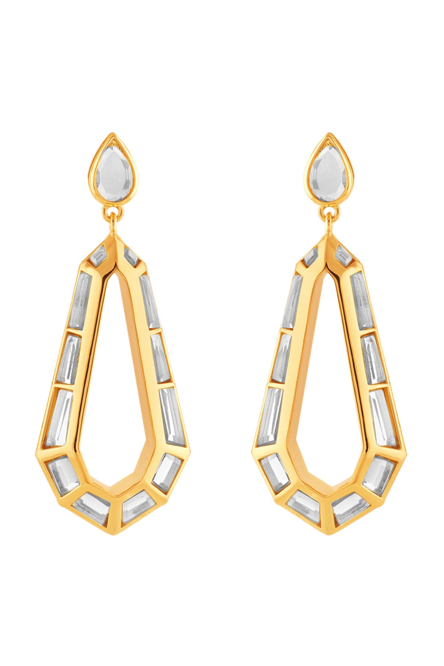 18Kt Gold Plated Arco Statement Drop Earrings 