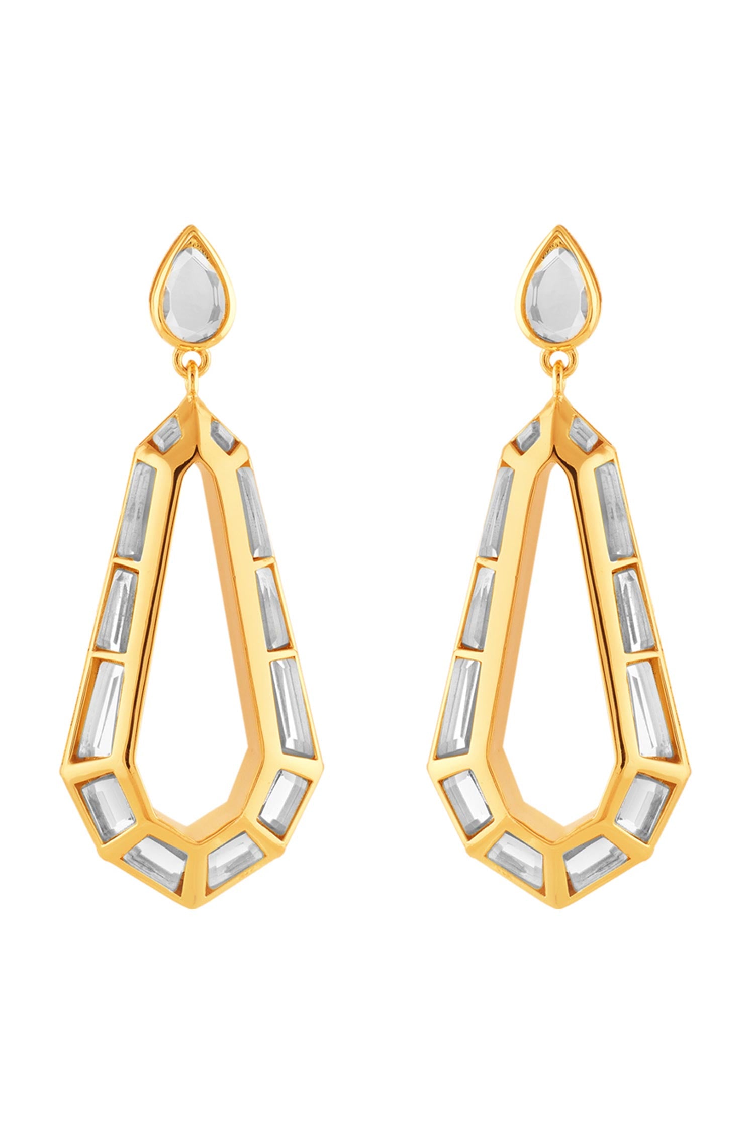 18Kt Gold Plated Arco Statement Drop Earrings 
