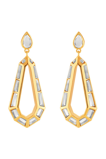 18Kt Gold Plated Arco Statement Drop Earrings 