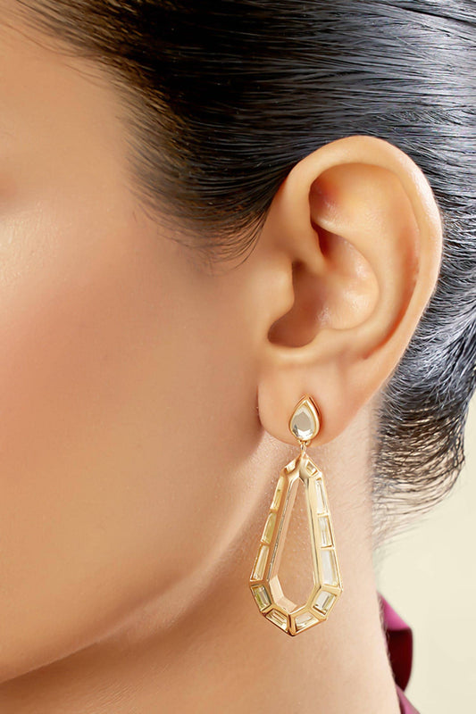 18Kt Gold Plated Arco Statement Drop Earrings 