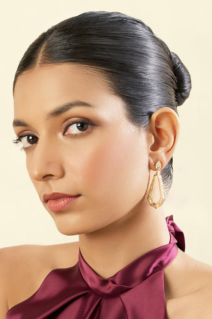 18Kt Gold Plated Arco Statement Drop Earrings 