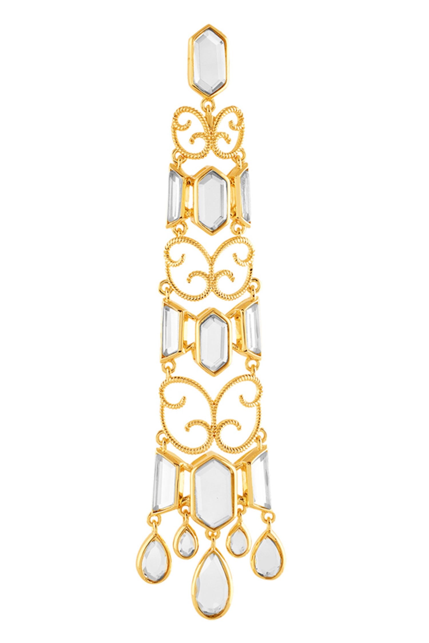 18Kt Gold Plated Vento Statement Dangler Earrings 