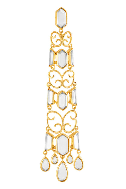 18Kt Gold Plated Vento Statement Dangler Earrings 