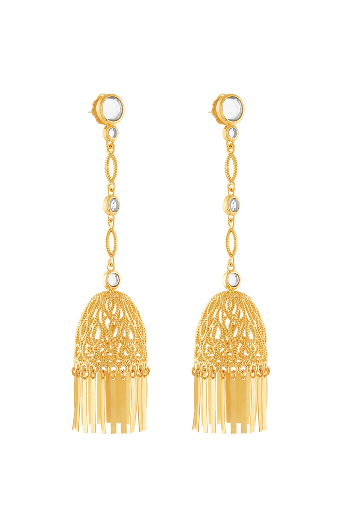 18Kt Gold Plated Calcada Statement Jhumkas 