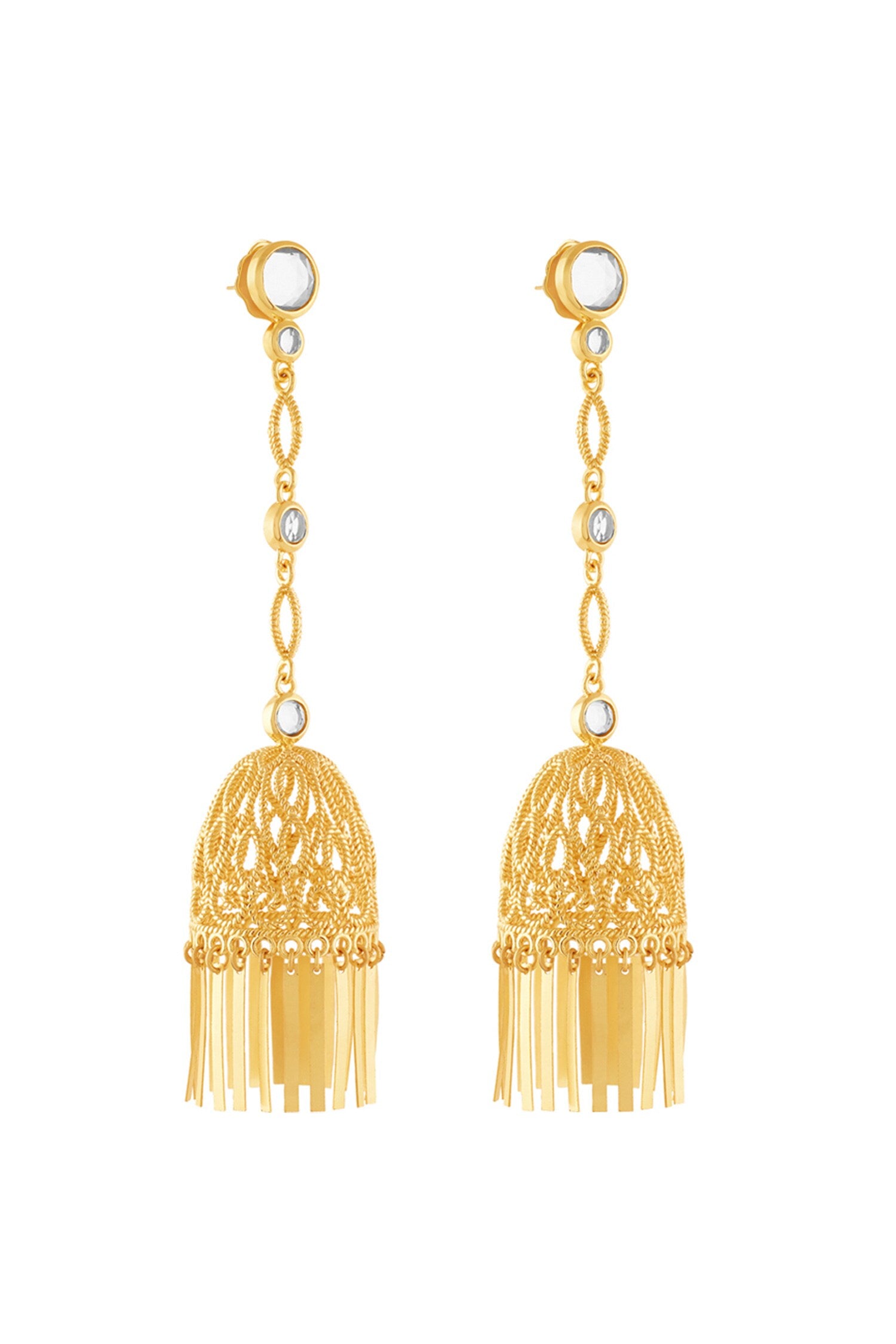 18Kt Gold Plated Calcada Statement Jhumkas 