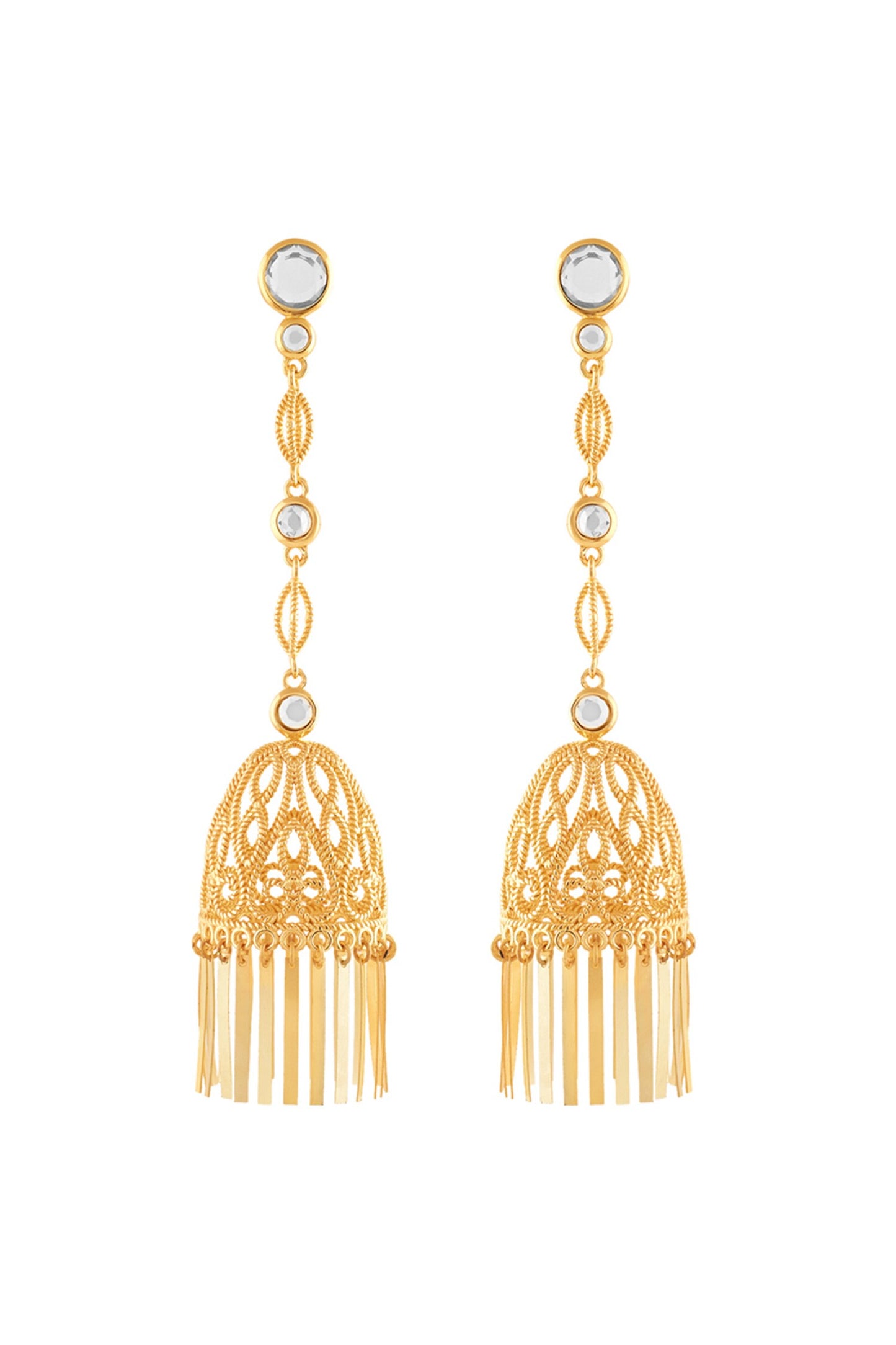 18Kt Gold Plated Calcada Statement Jhumkas 
