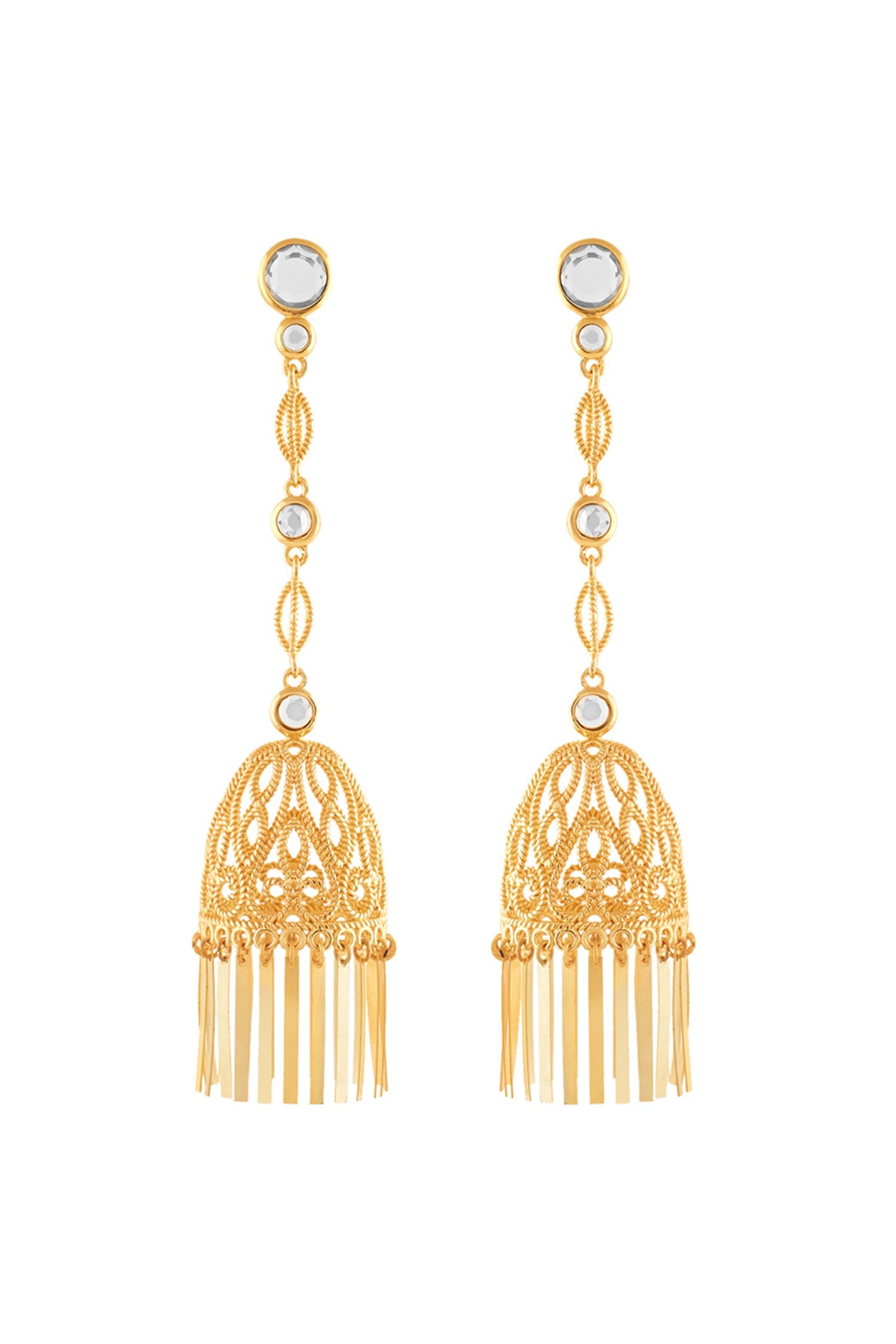 18Kt Gold Plated Calcada Statement Jhumkas 