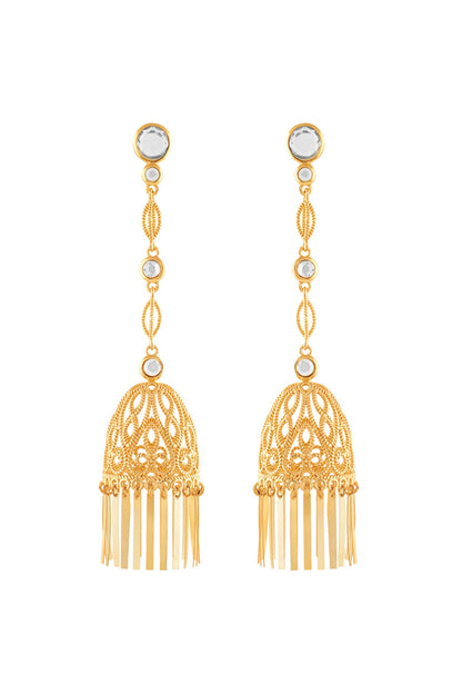 18Kt Gold Plated Calcada Statement Jhumkas 