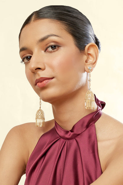 18Kt Gold Plated Calcada Statement Jhumkas 