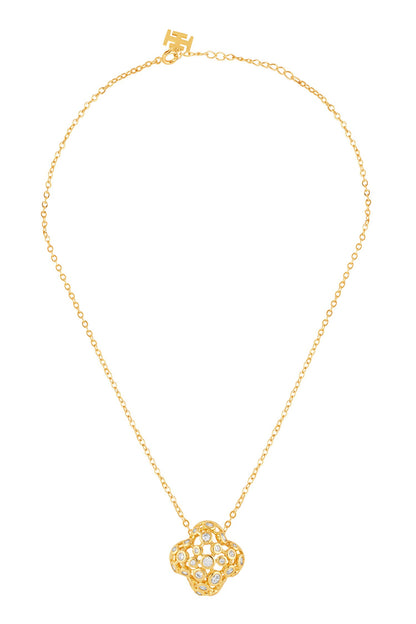 18Kt Gold Plated Coroa Pendant Necklace 