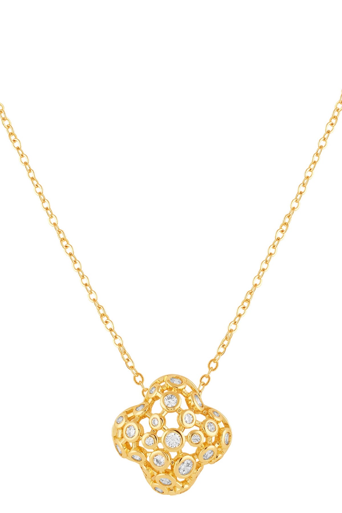 18Kt Gold Plated Coroa Pendant Necklace 