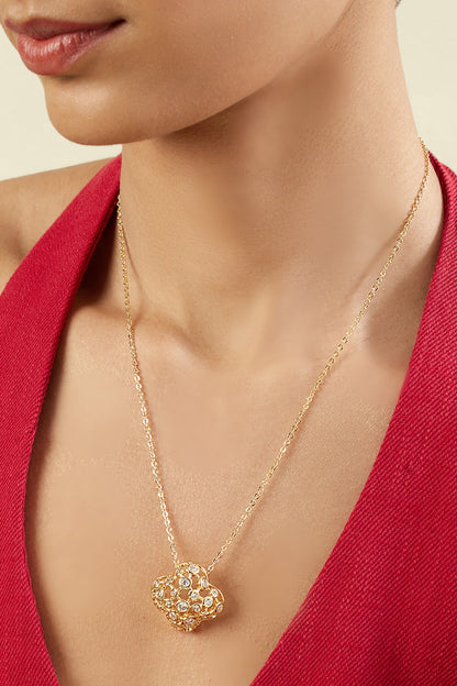 18Kt Gold Plated Coroa Pendant Necklace 