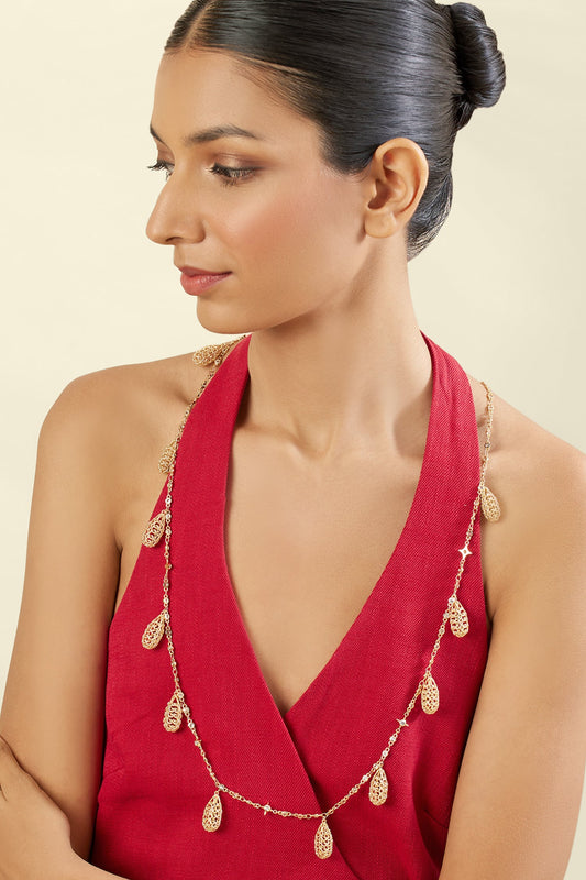 18Kt Gold Plated Amendoeira Charm Necklace 