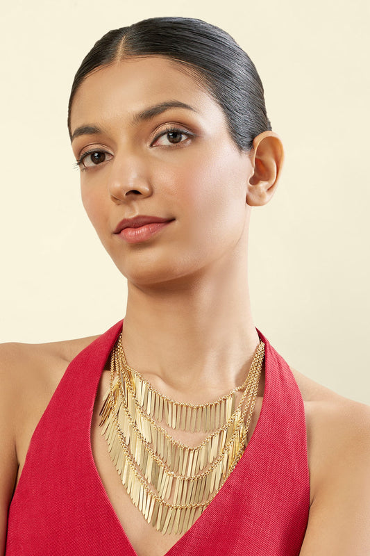 18Kt Gold Plated Majestade Layered Necklace 