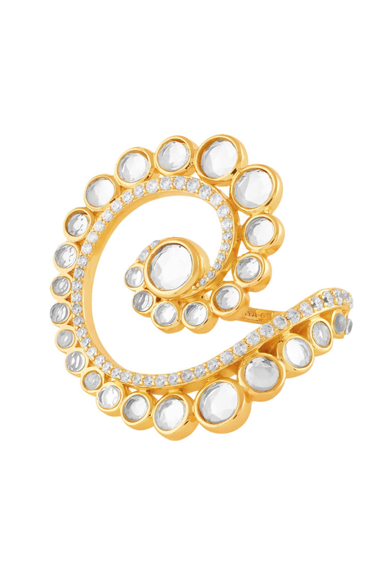 18Kt Gold Plated Orvalho Spiral Ring 