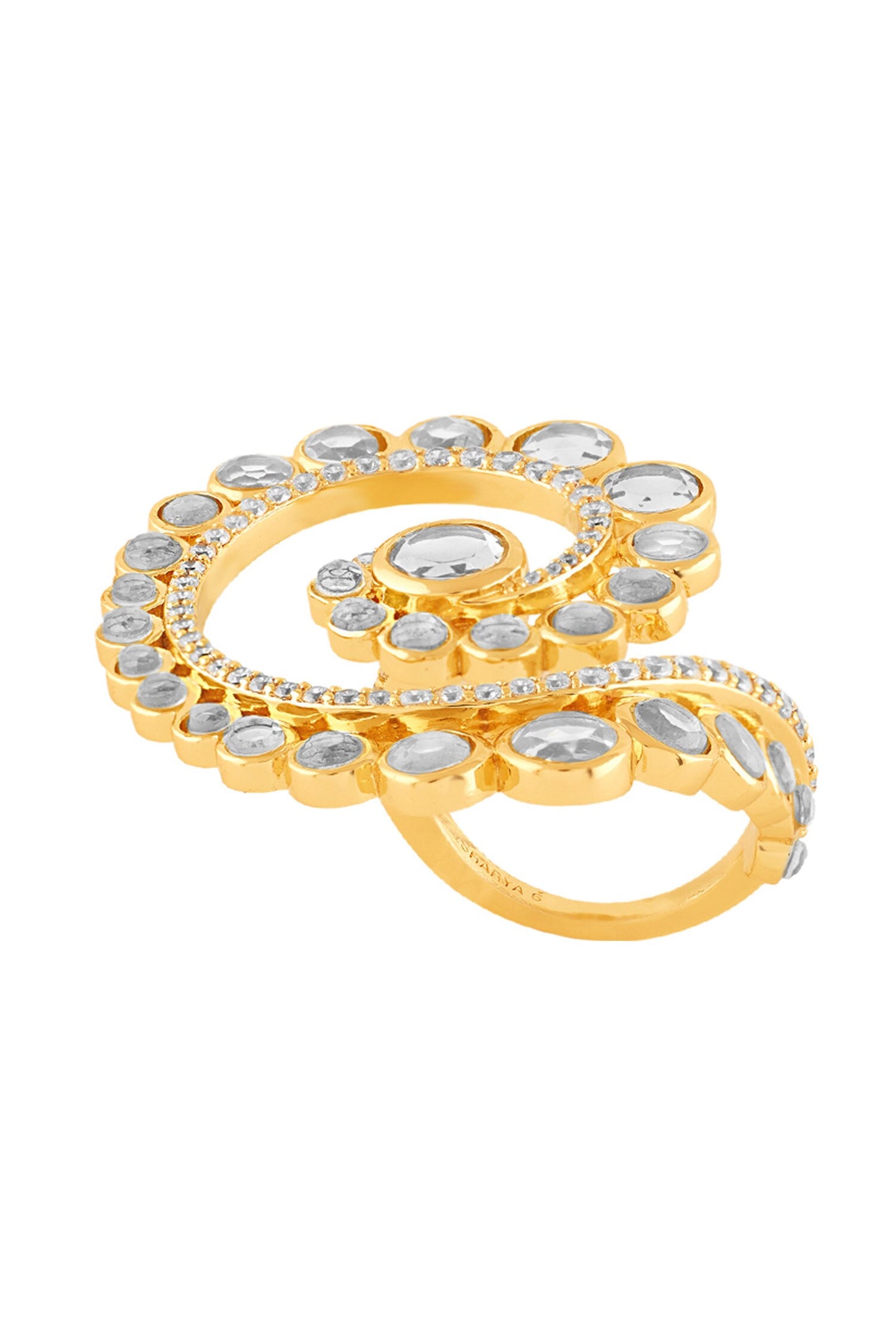 18Kt Gold Plated Orvalho Spiral Ring 