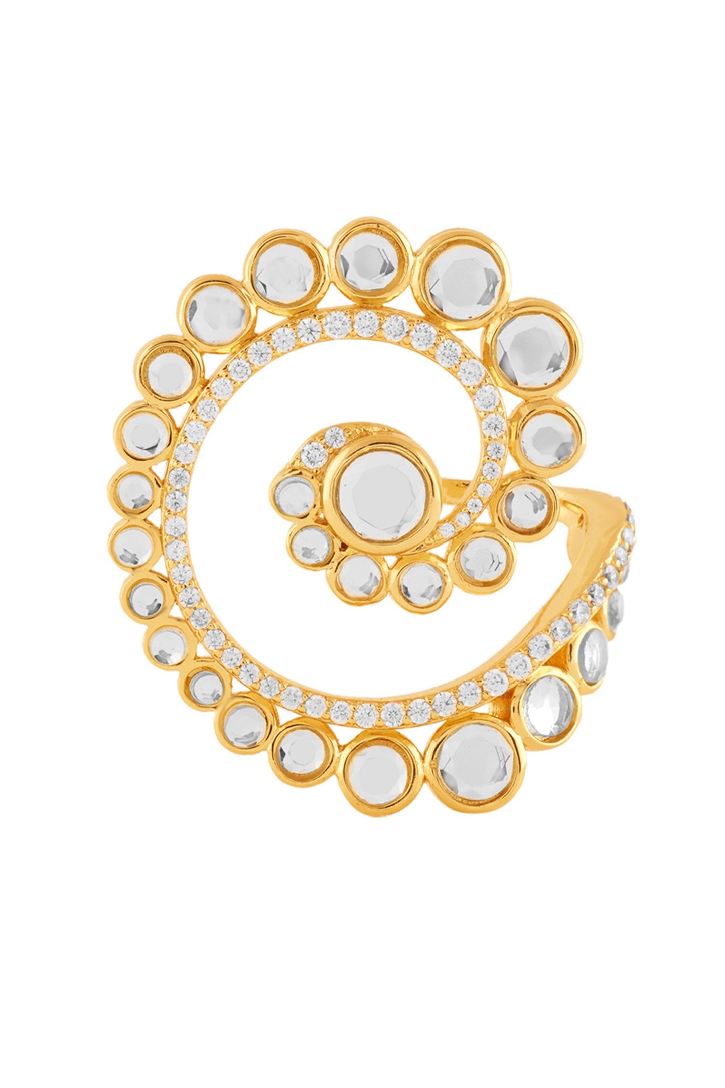 18Kt Gold Plated Orvalho Spiral Ring 