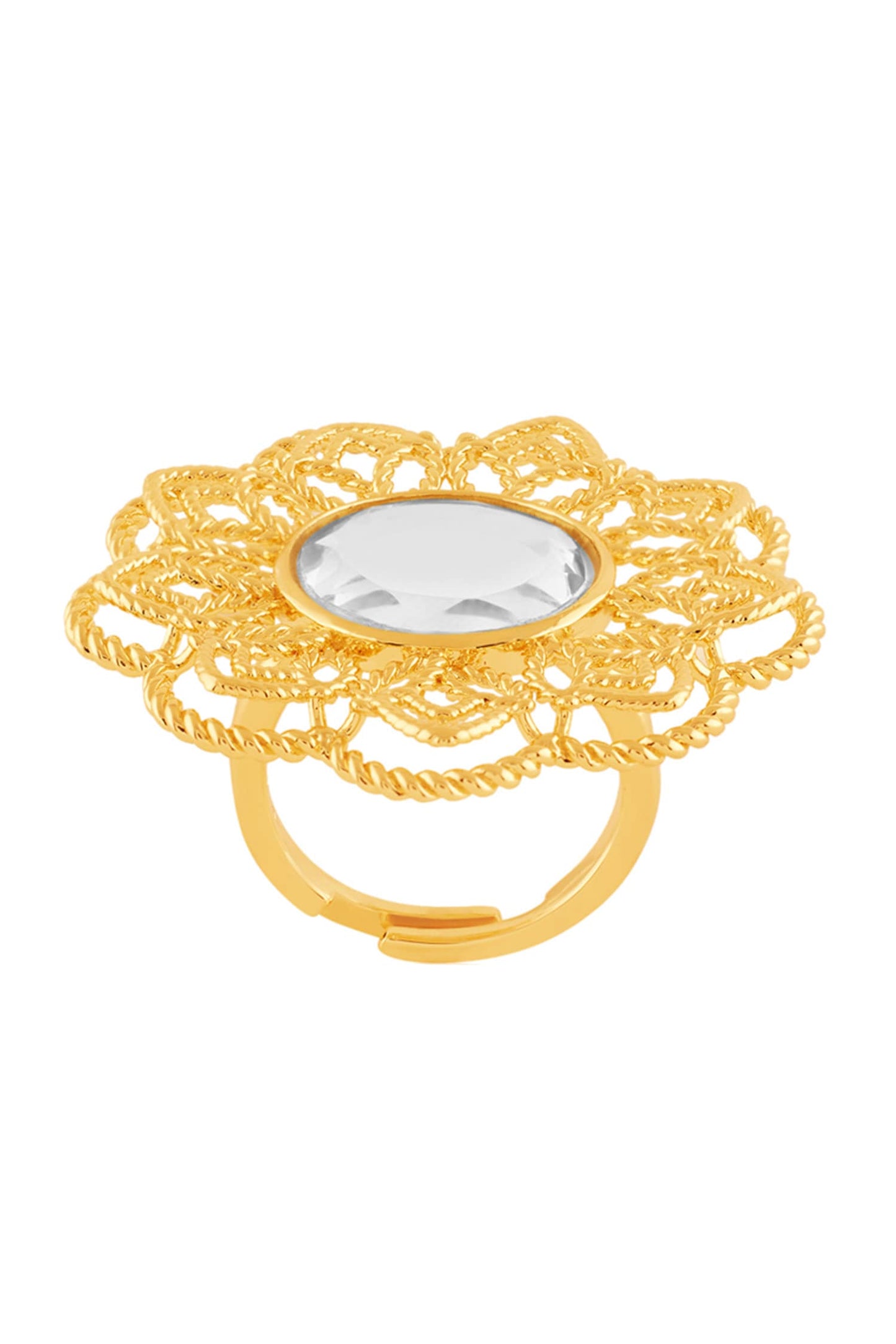 18Kt Gold Plated Mosteiro Statement Ring 