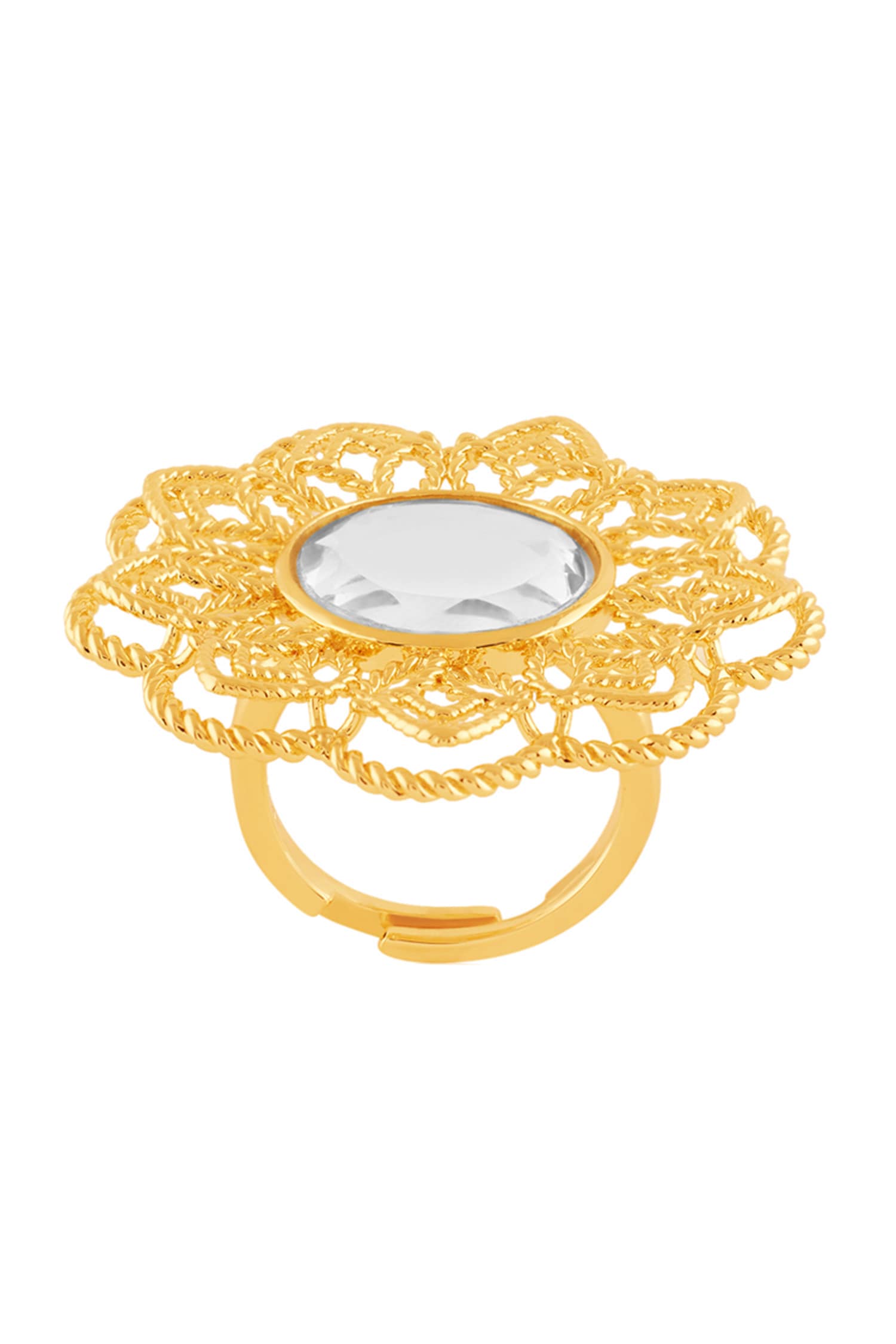 18Kt Gold Plated Mosteiro Statement Ring 