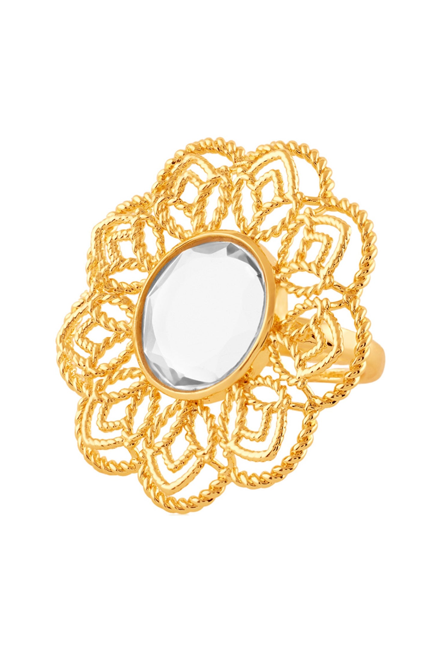18Kt Gold Plated Mosteiro Statement Ring 