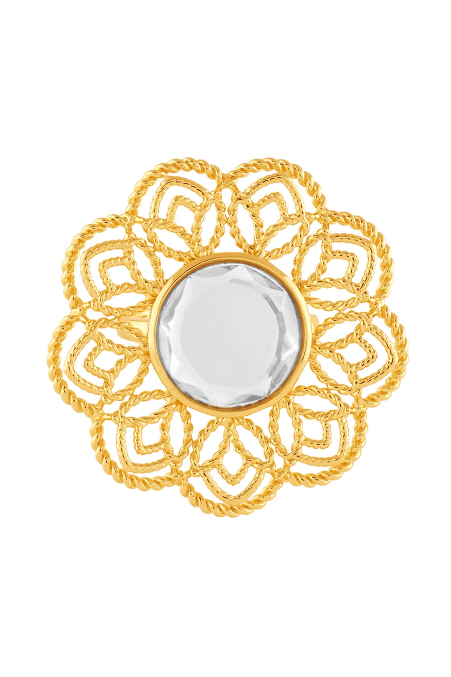 18Kt Gold Plated Mosteiro Statement Ring 