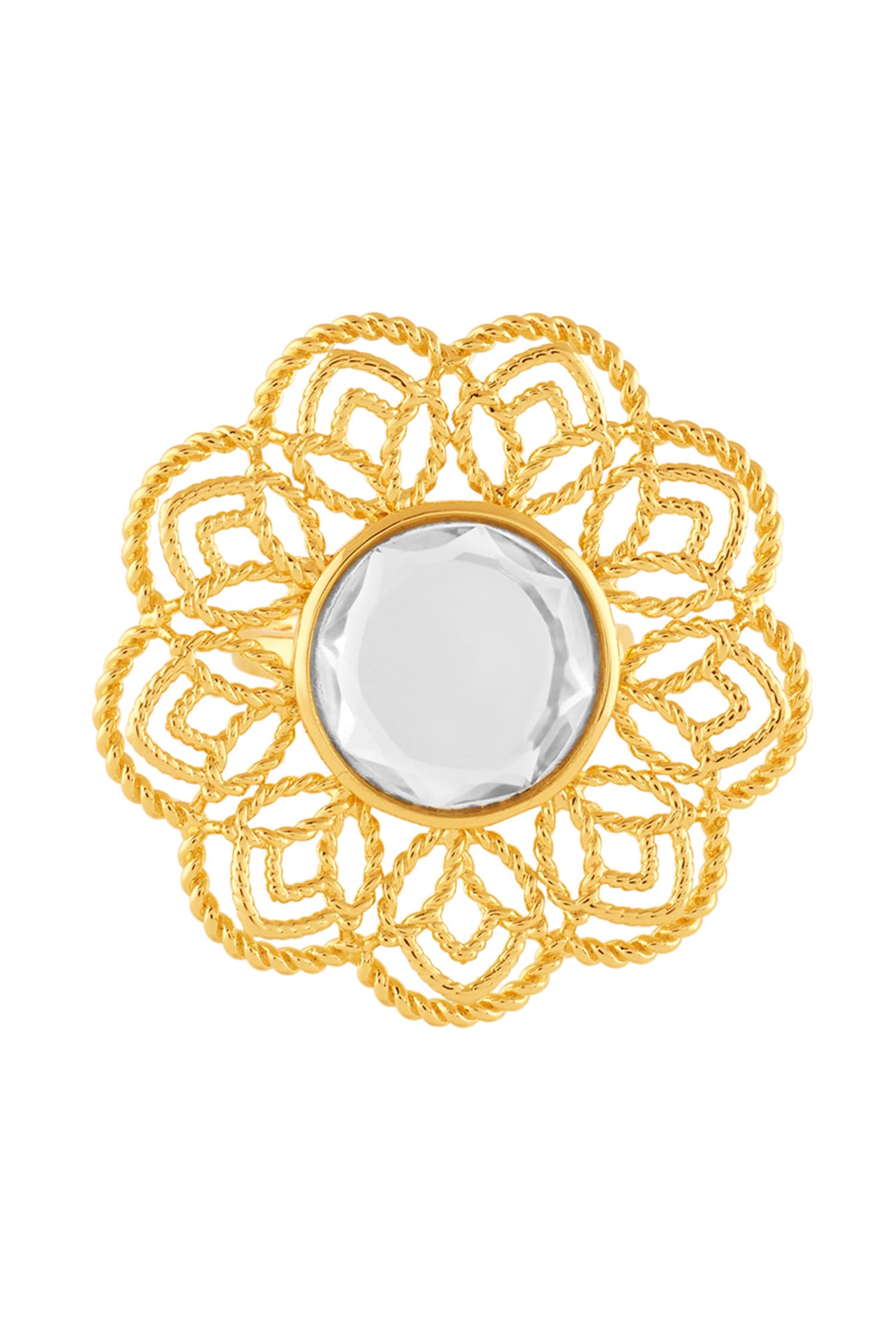 18Kt Gold Plated Mosteiro Statement Ring 