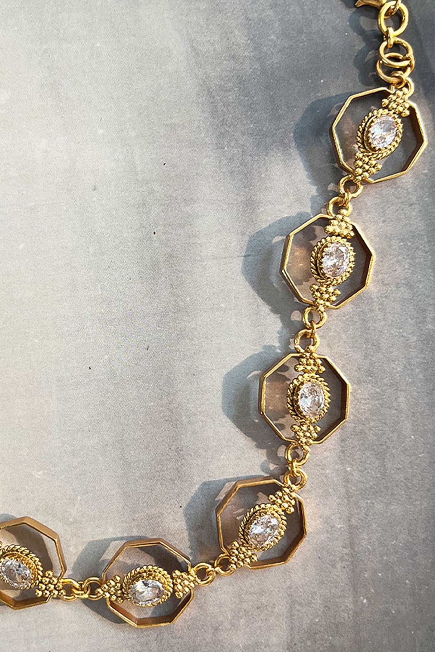 Octagon Crystal Necklace 