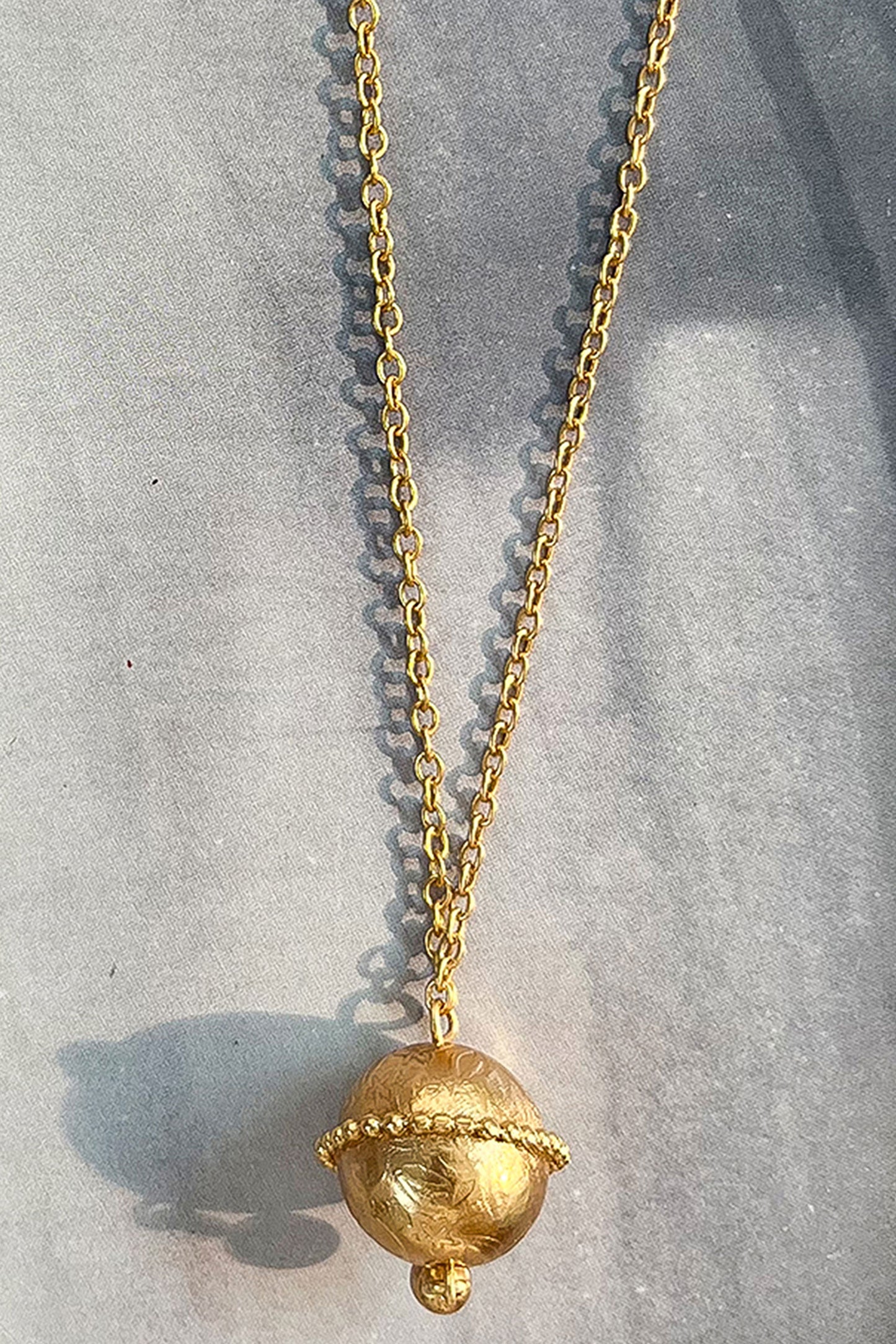Engraved Ball Pendant Necklace 
