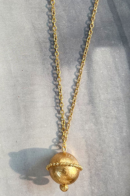 Engraved Ball Pendant Necklace 