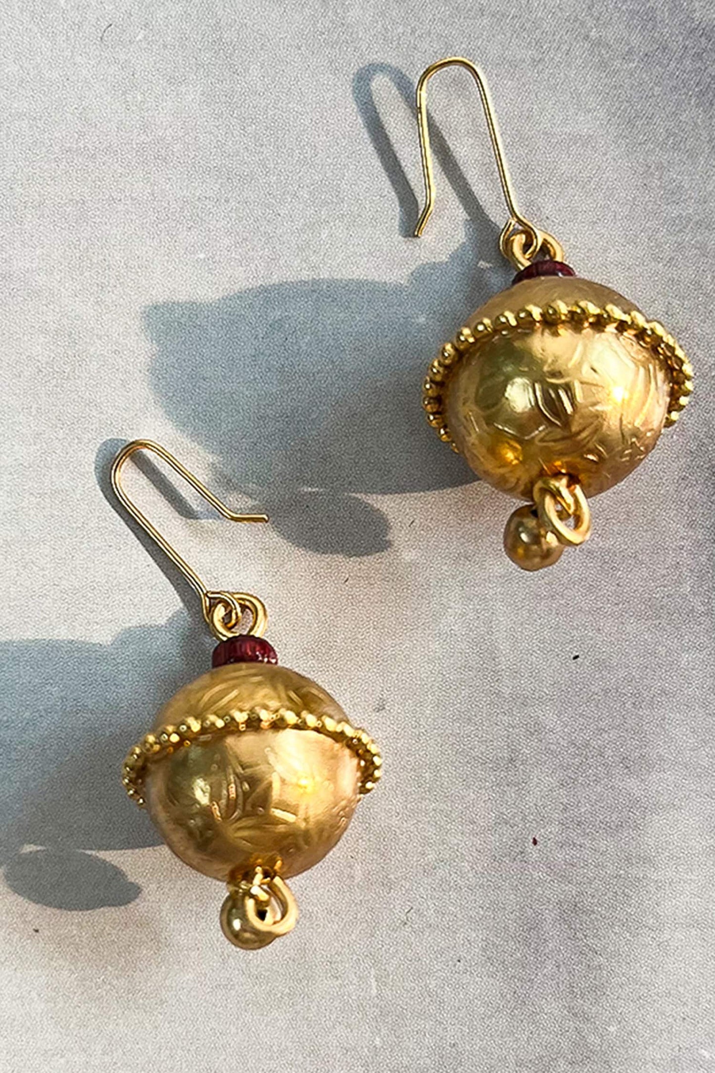 Engraved Ball Earrings 