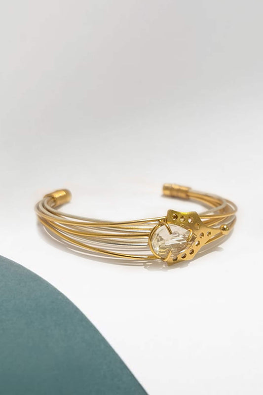 Crystal Amulet Bracelet Cuff 