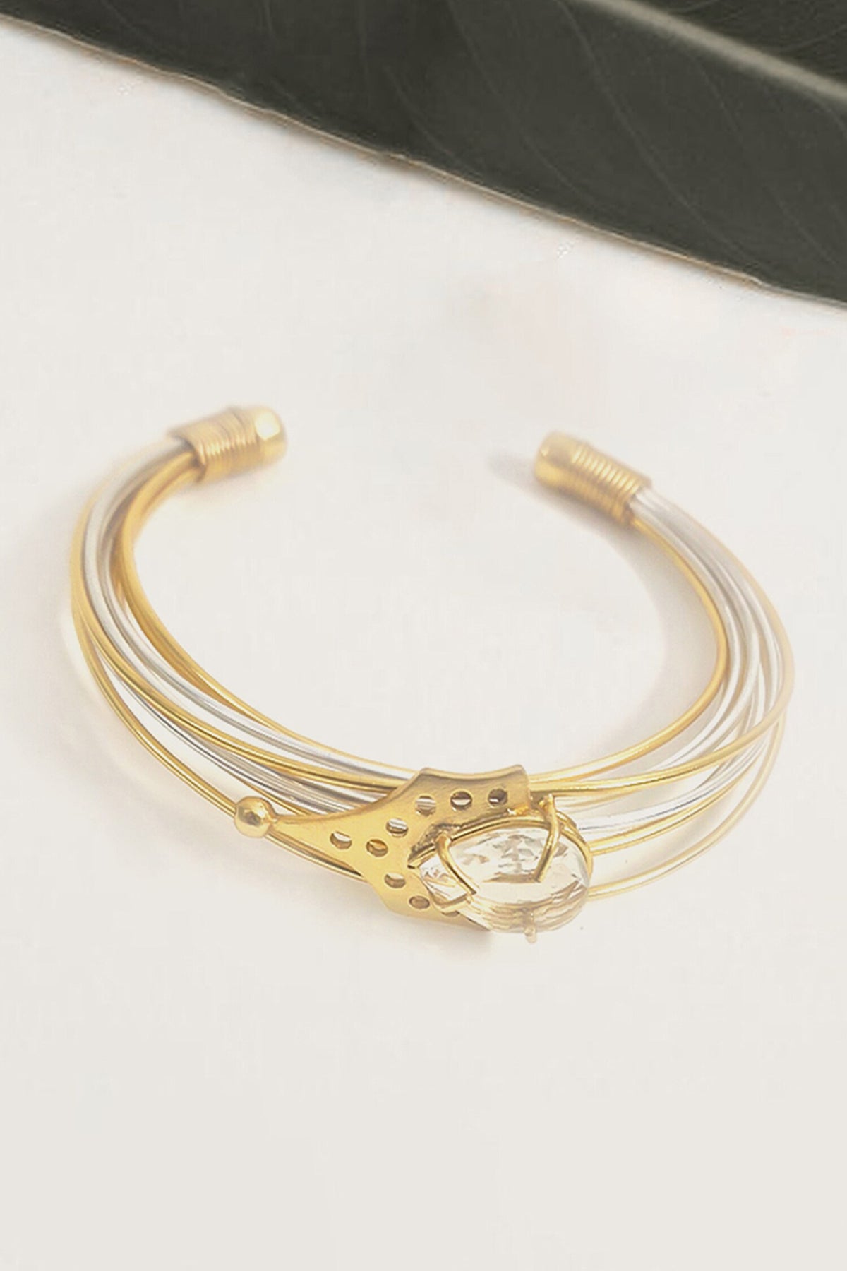 Crystal Amulet Bracelet Cuff 