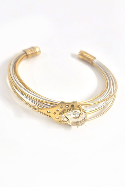 Crystal Amulet Bracelet Cuff 