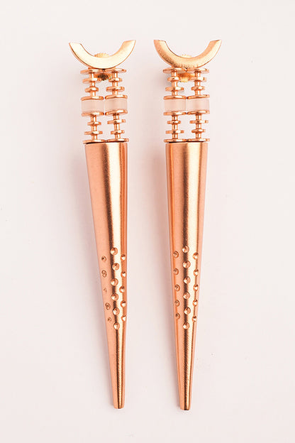 Piercing Night Gold Plated Spike Earrings 