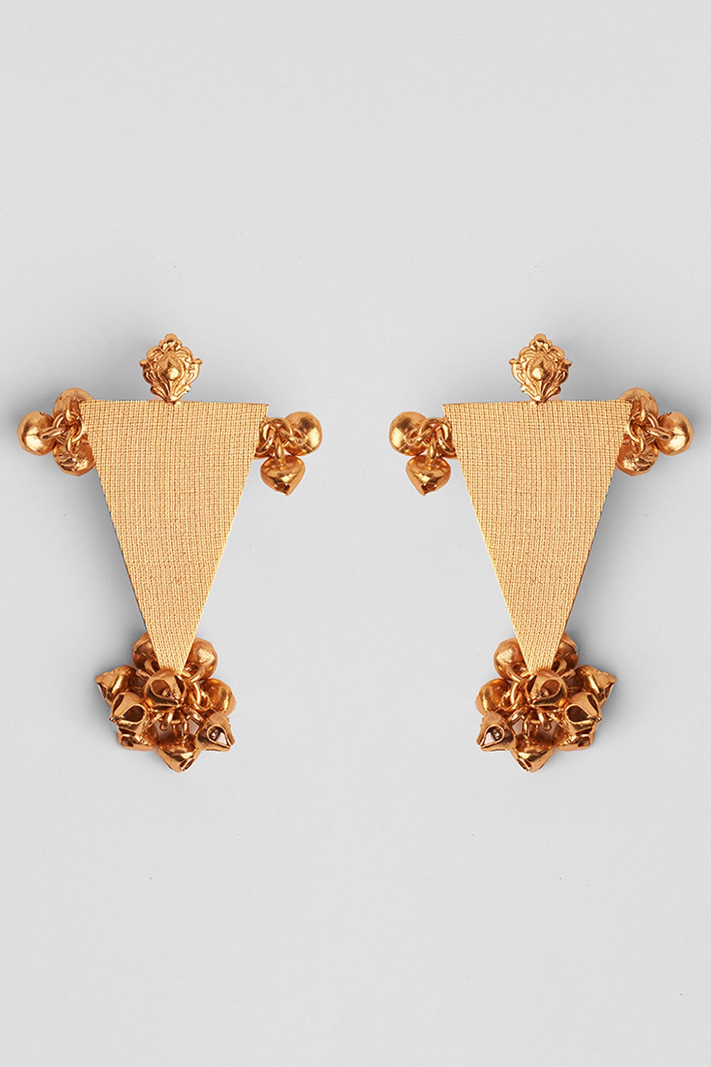 Stamp & Triangle Ghungroo Drop Earrings 