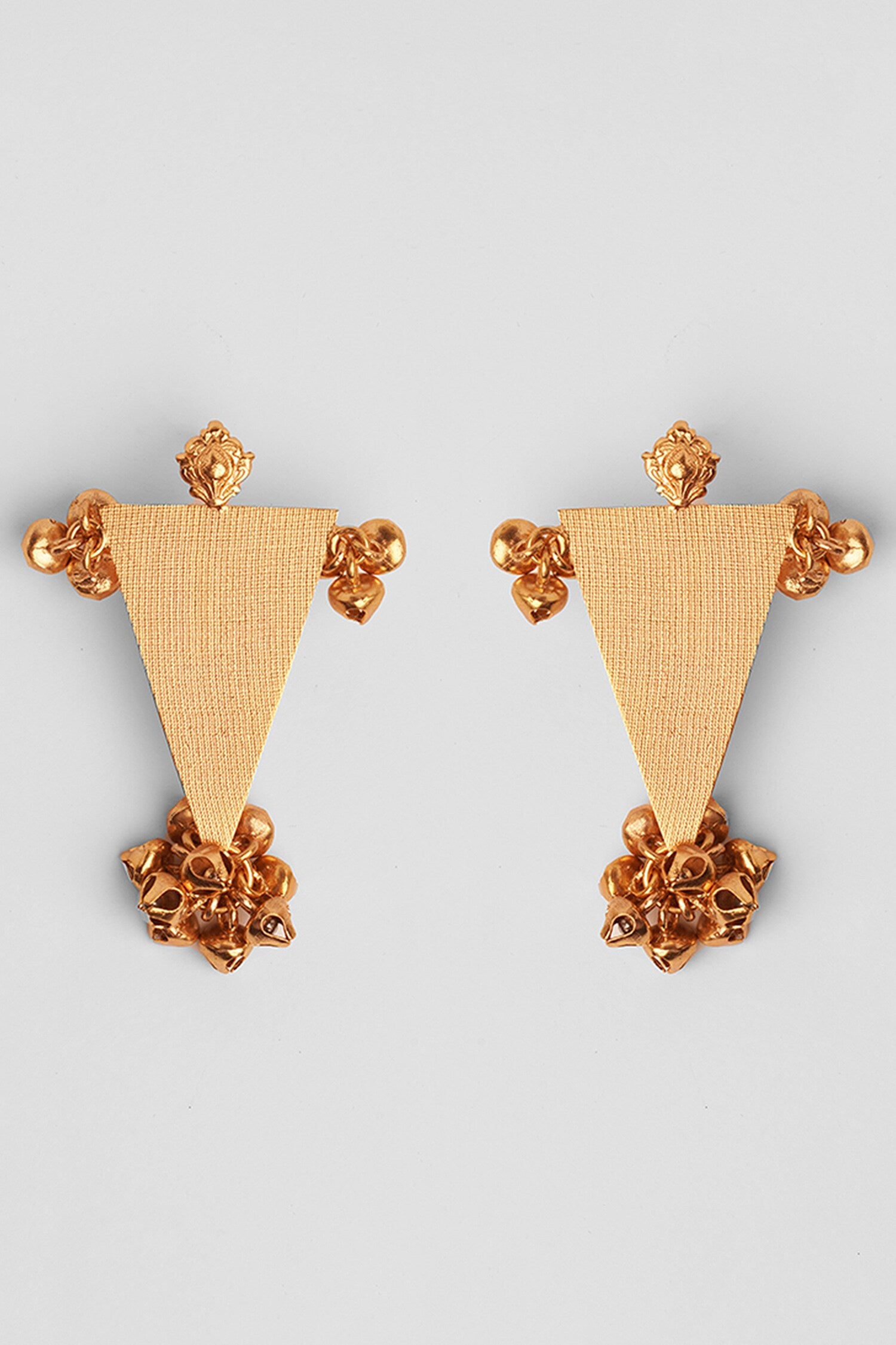 Stamp & Triangle Ghungroo Drop Earrings 