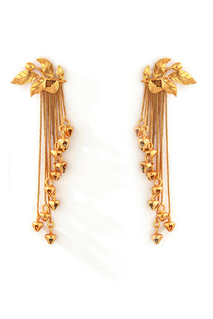 Serrate & Tassel Chain Earrings 