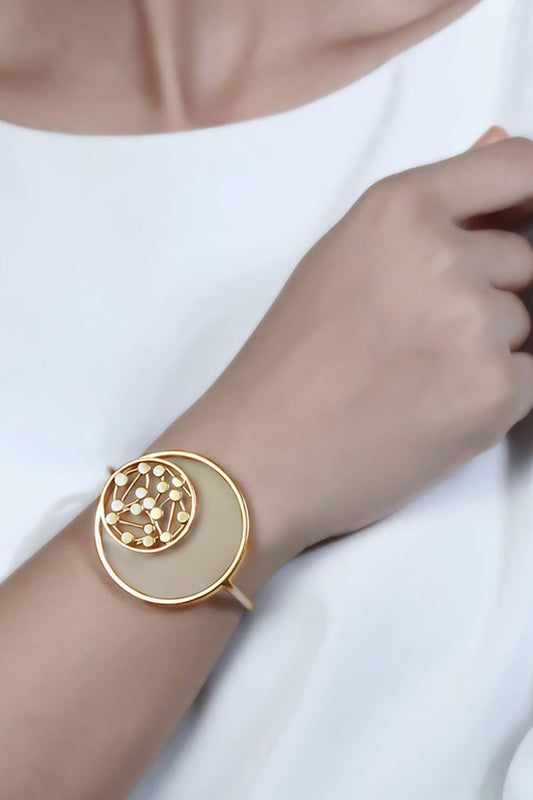 Acrylic & Dotted Tangent Circle Cuff 