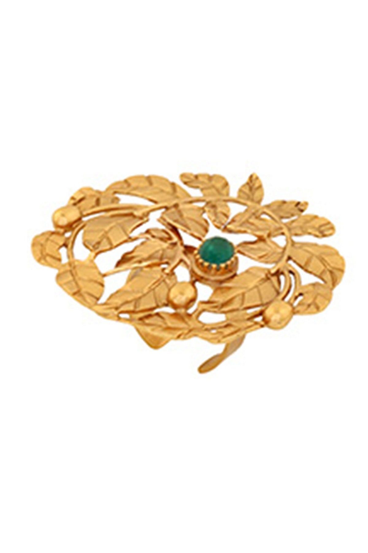 Green Crystal Rose Vine Ring 
