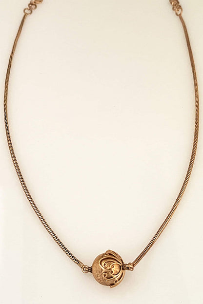 Ojas Engrqaved Ball Necklace 