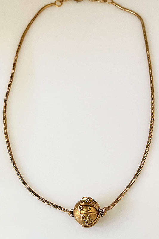 Ojas Engrqaved Ball Necklace 