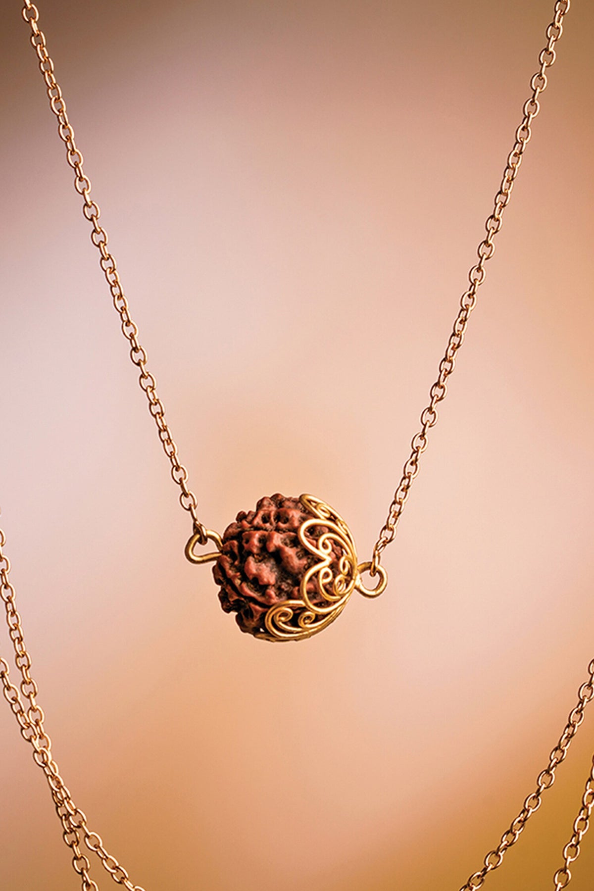 Rudraksha Layered Chain Necklace 