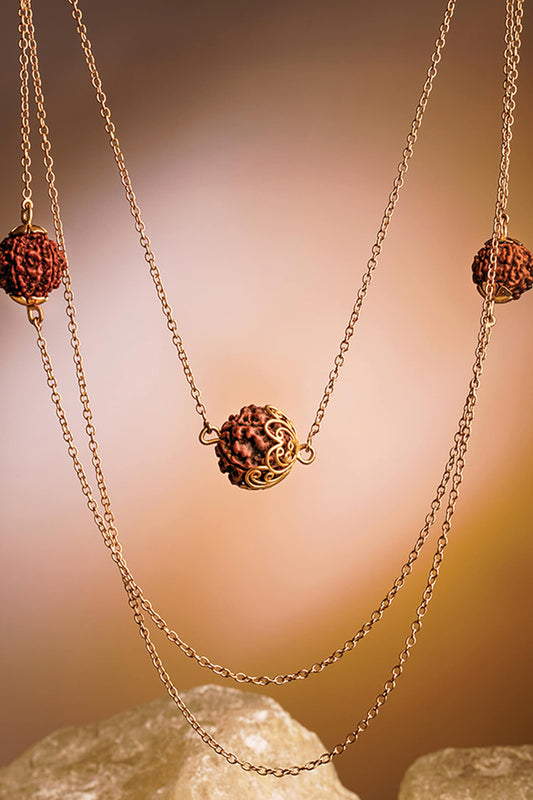 Rudraksha Layered Chain Necklace 
