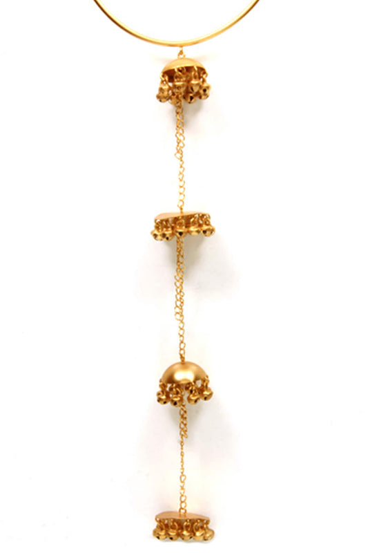 Wire Hassle Long Chain & Jhumka Ghungroo Necklace 