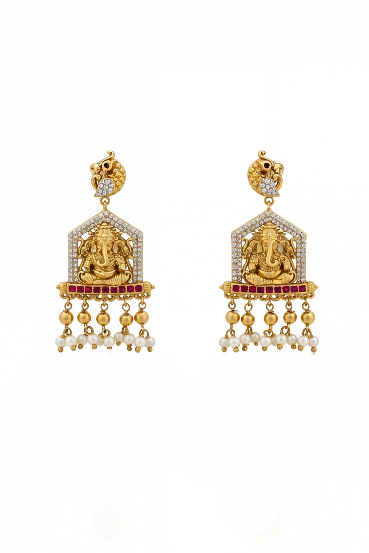 Ganesha Layered Necklace & Matching Earrings 