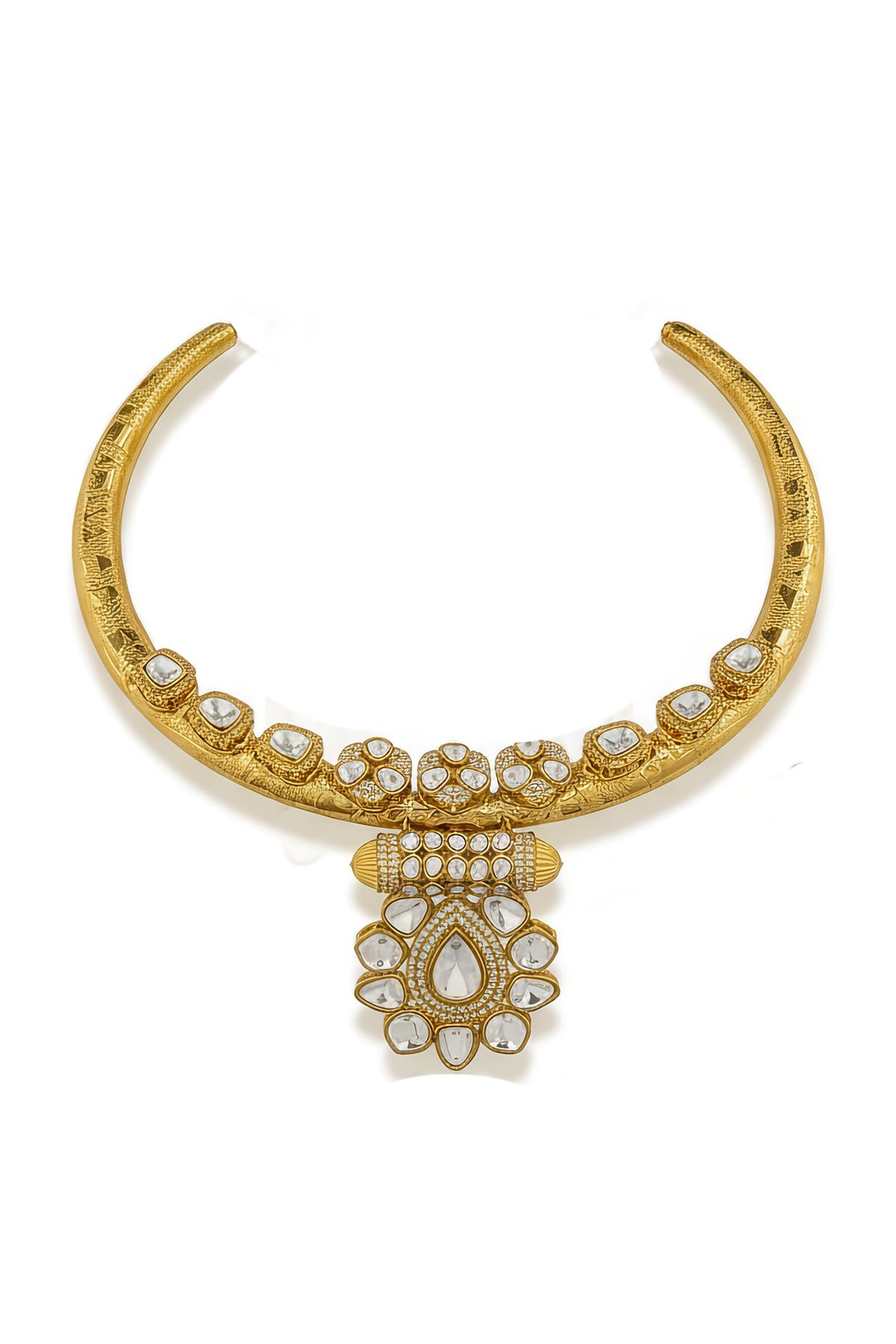 Kundan Polki Hasli Necklace & Earring Set 