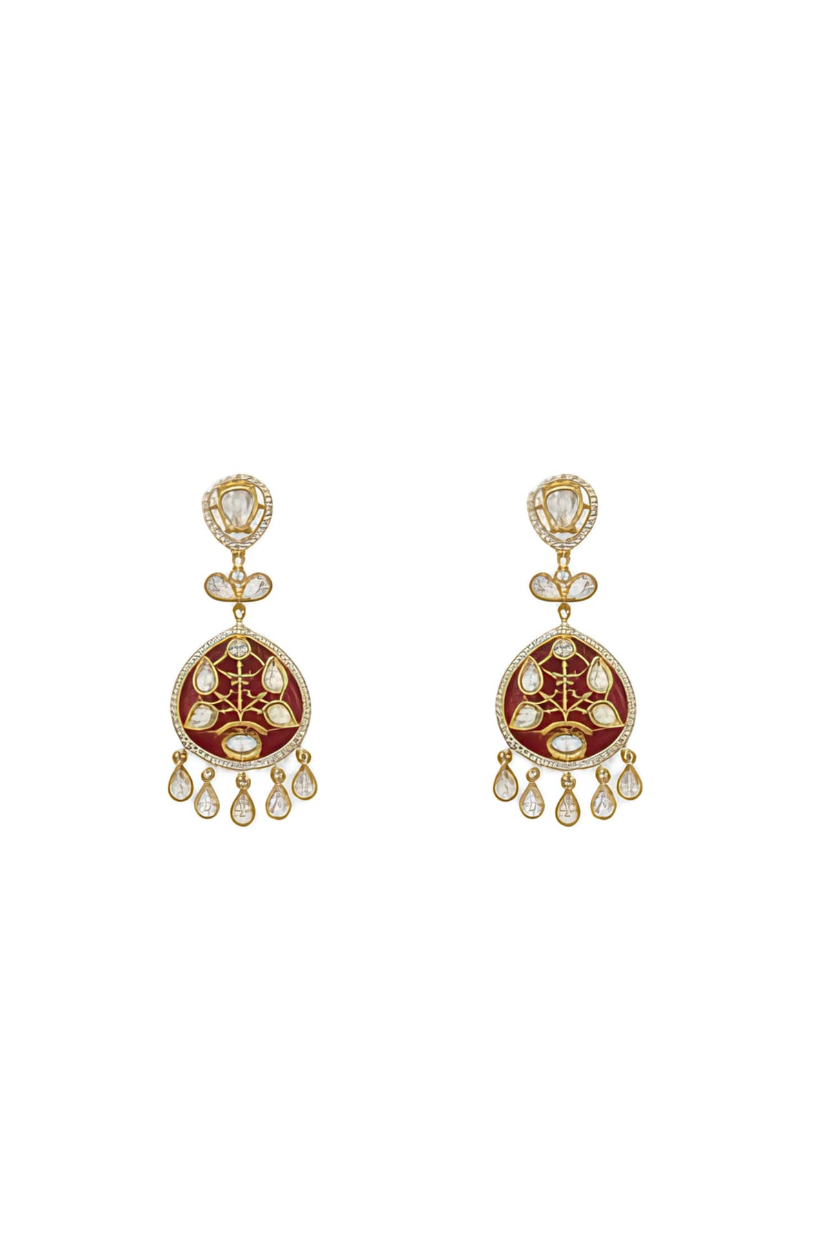 Ruby Stone Necklace & Earring Set 