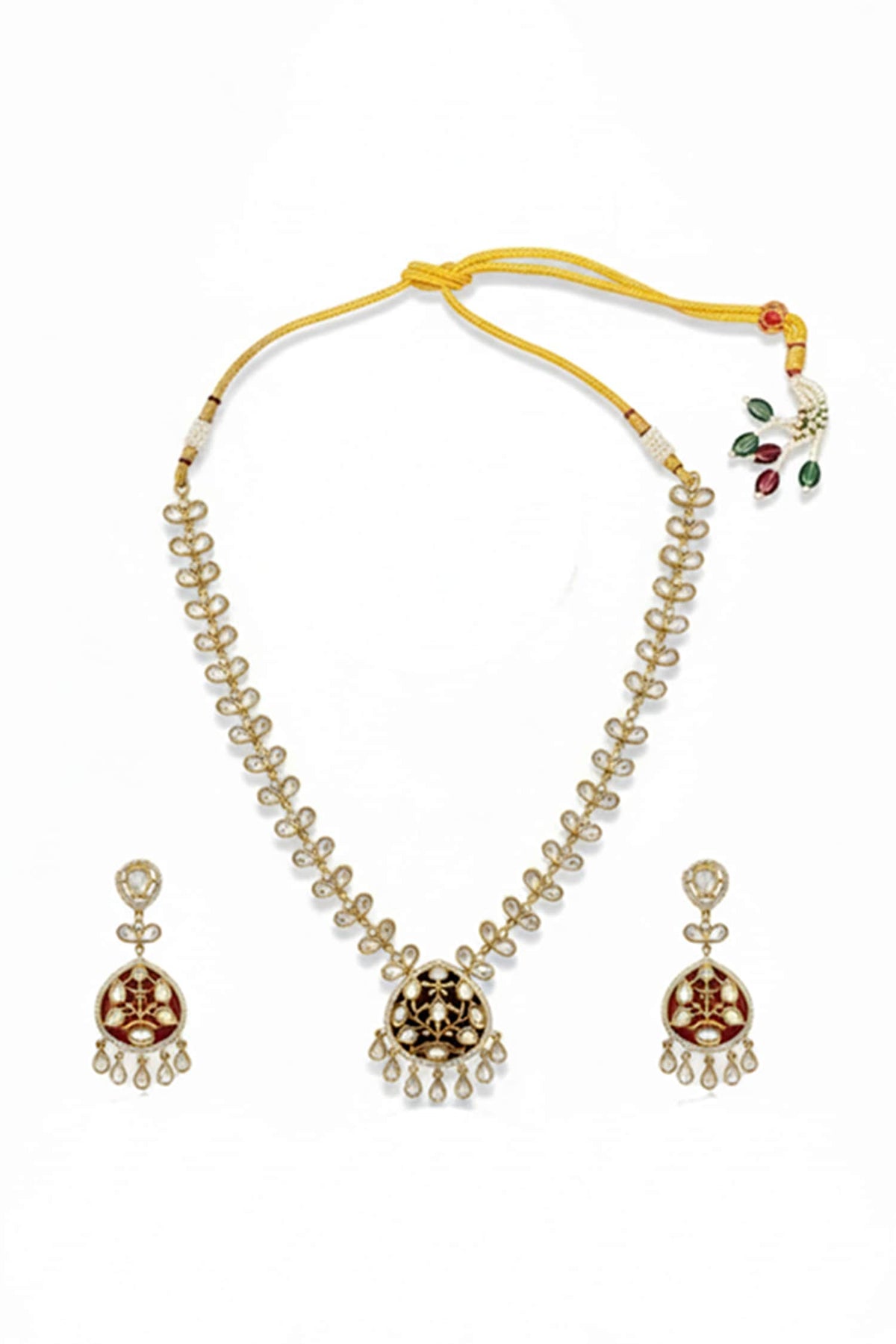 Ruby Stone Necklace & Earring Set 