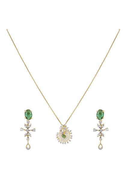 Treta Stone Studded Pendant & Earring Set 